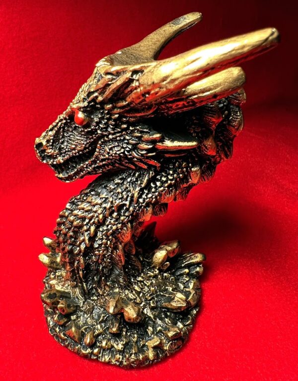 Gold Dragon Head Sphere Stand