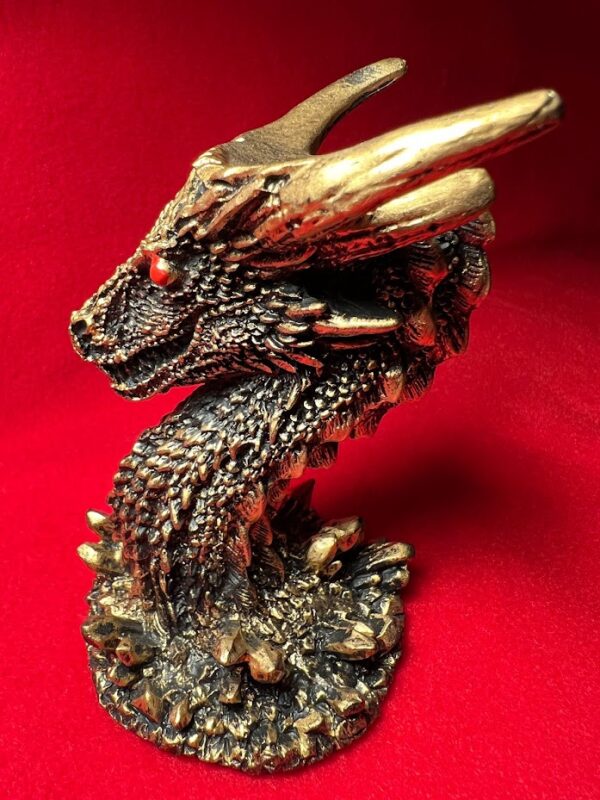 Gold Dragon Head Sphere Stand - Image 3